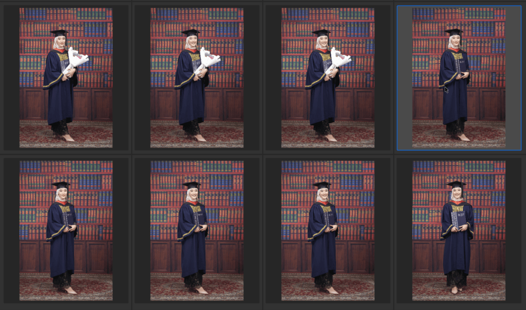 Kelebihan rakaman foto graduasi secara Unlimited photoshoot session 1