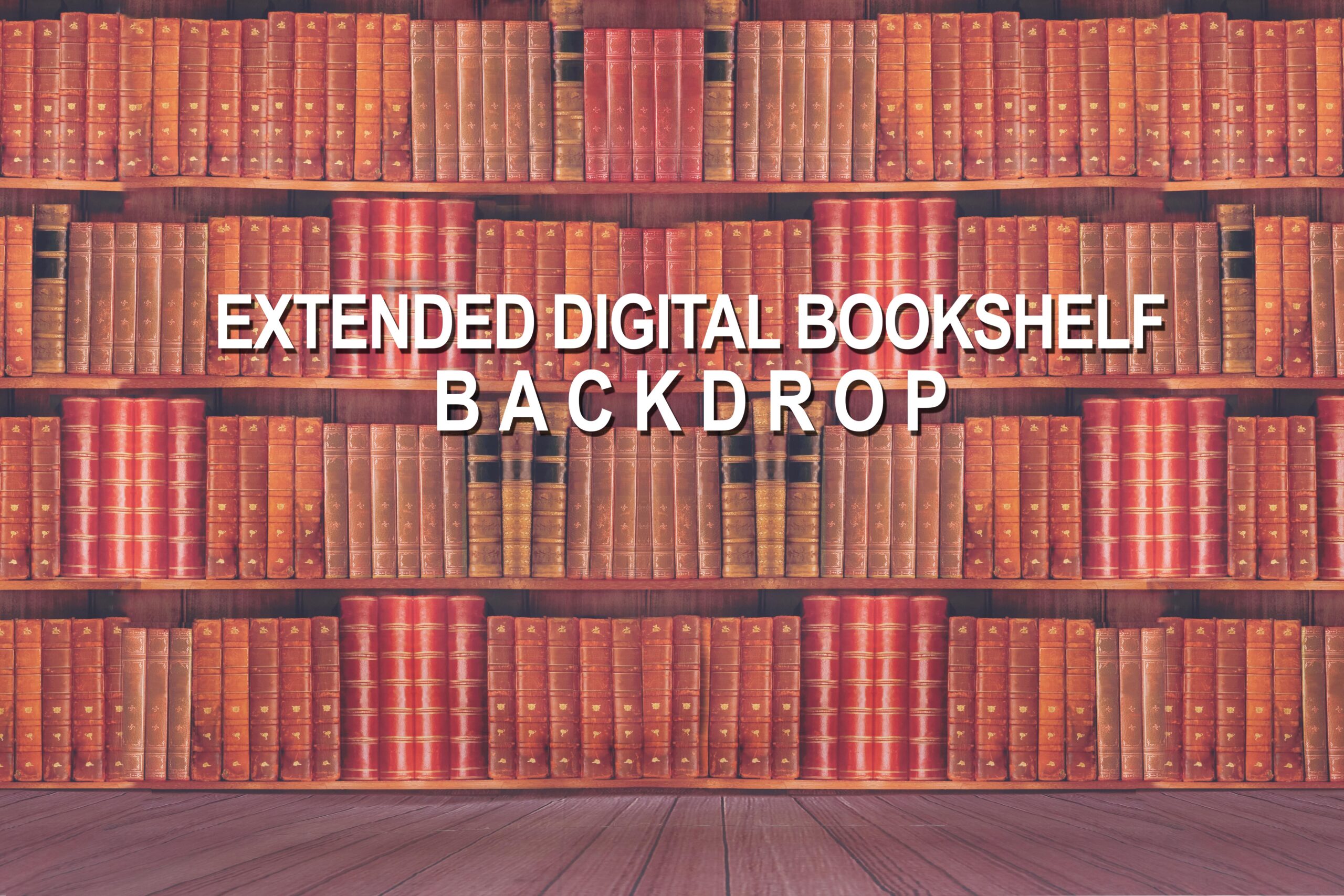 Extended Digital Bookshelf Backdrop (Design A) 2